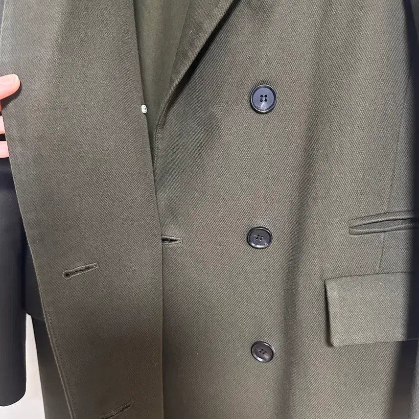 [BUNJANG] Sandro Double Breasted Coat Khaki S / Sandro 더블 브레스트 코트 카키색 S 드라이완료