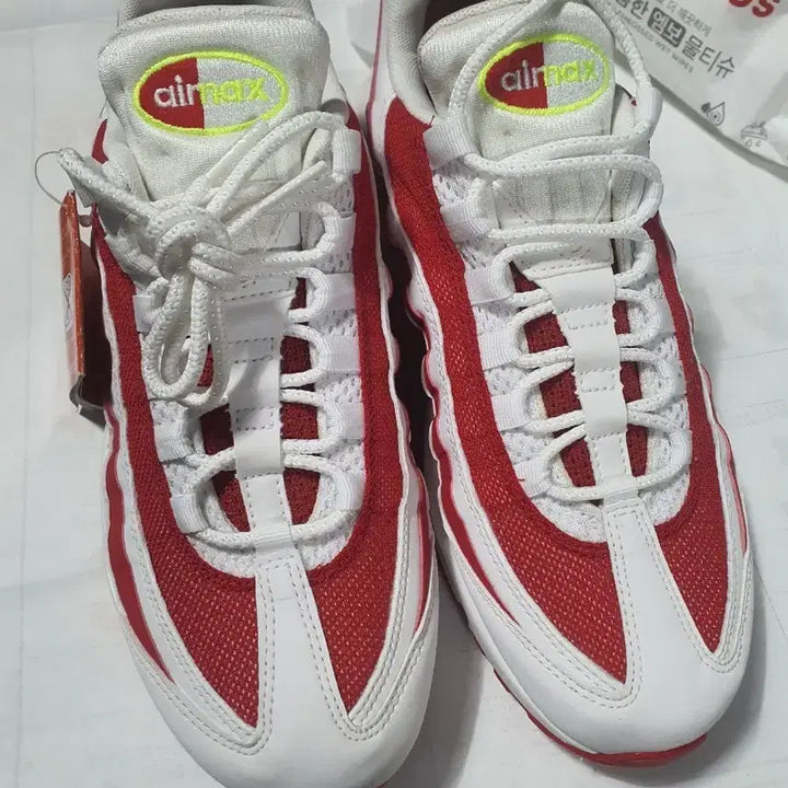 [BUNJANG] Nike Air Max 95 White/Red Sneakers / 나이키 에어맥스 95 화이트/레드 260 새상품
