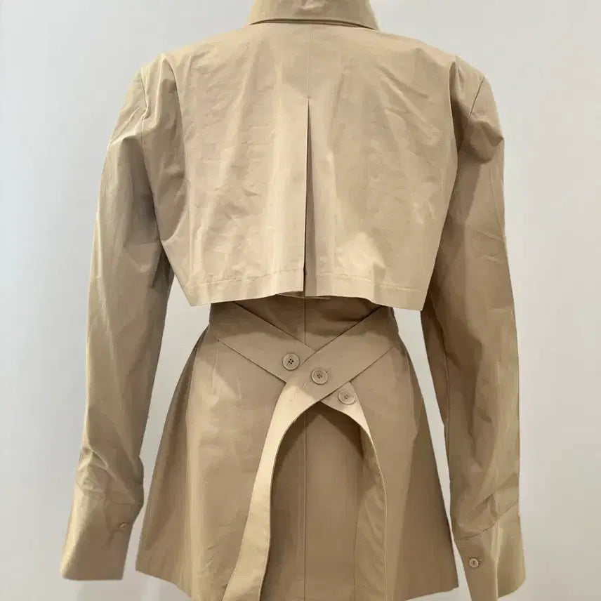 [BUNJANG] Cotton Beige Set (Shirt + Skirt) / 코튼베이지세트(셔츠(프리)+스커트S)