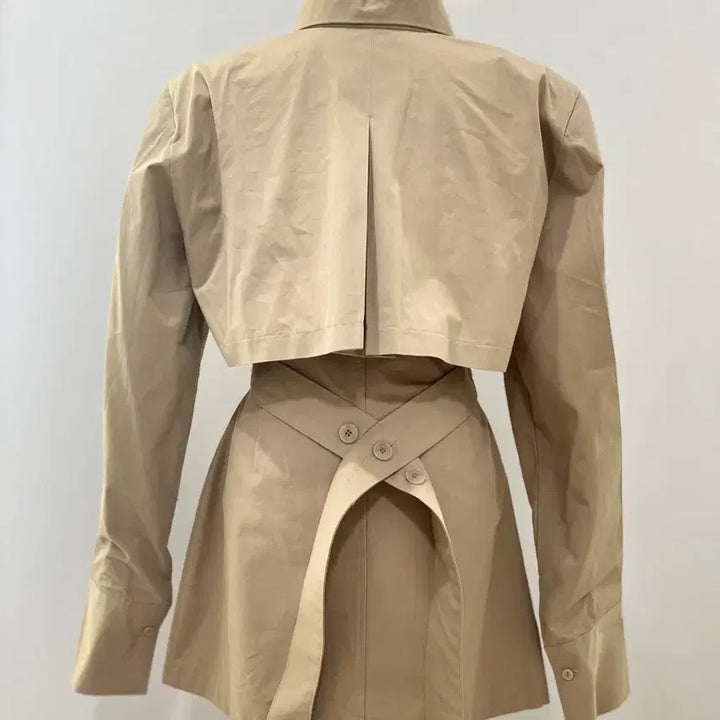 [BUNJANG] Cotton Beige Set (Shirt + Skirt) / 코튼베이지세트(셔츠(프리)+스커트S)