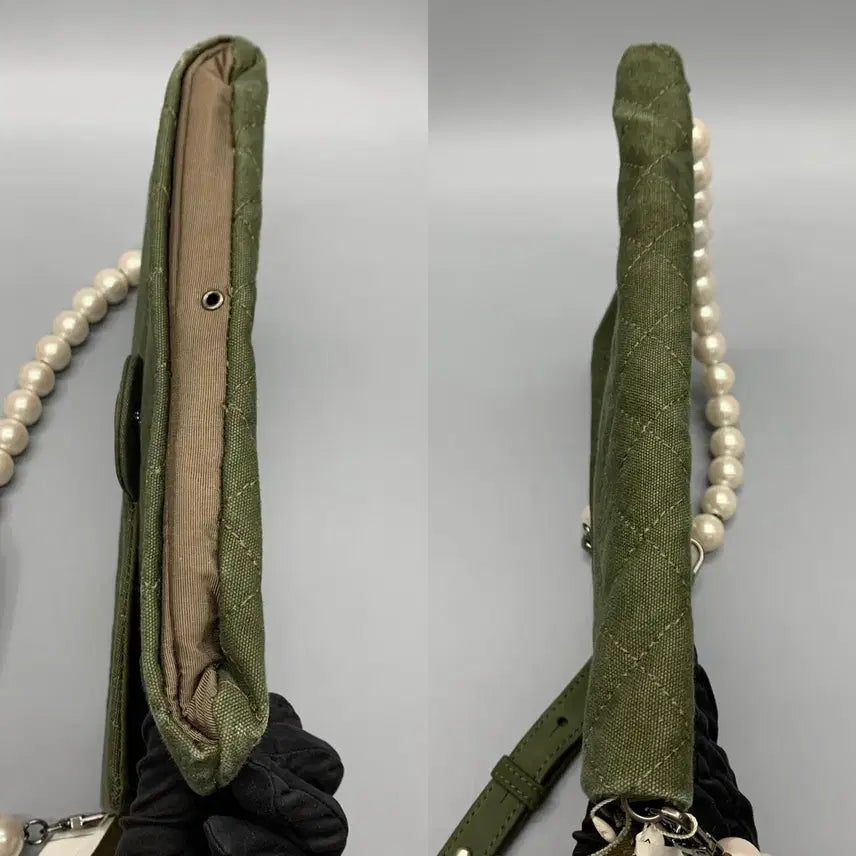 [BUNJANG] Ready-Made Embroidered Chain Bag Messenger Bag - Khaki / 257001335 레디메이드 자수 체인백 메신저백 카키