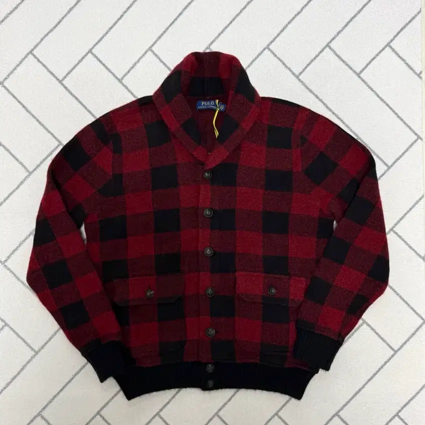 [BUNJANG] Polo Ralph Lauren Iconic Buffalo Check Scit Cardigan / (새제품/S) 폴로 아이코닉 버팔로 체크 스킷 가디건