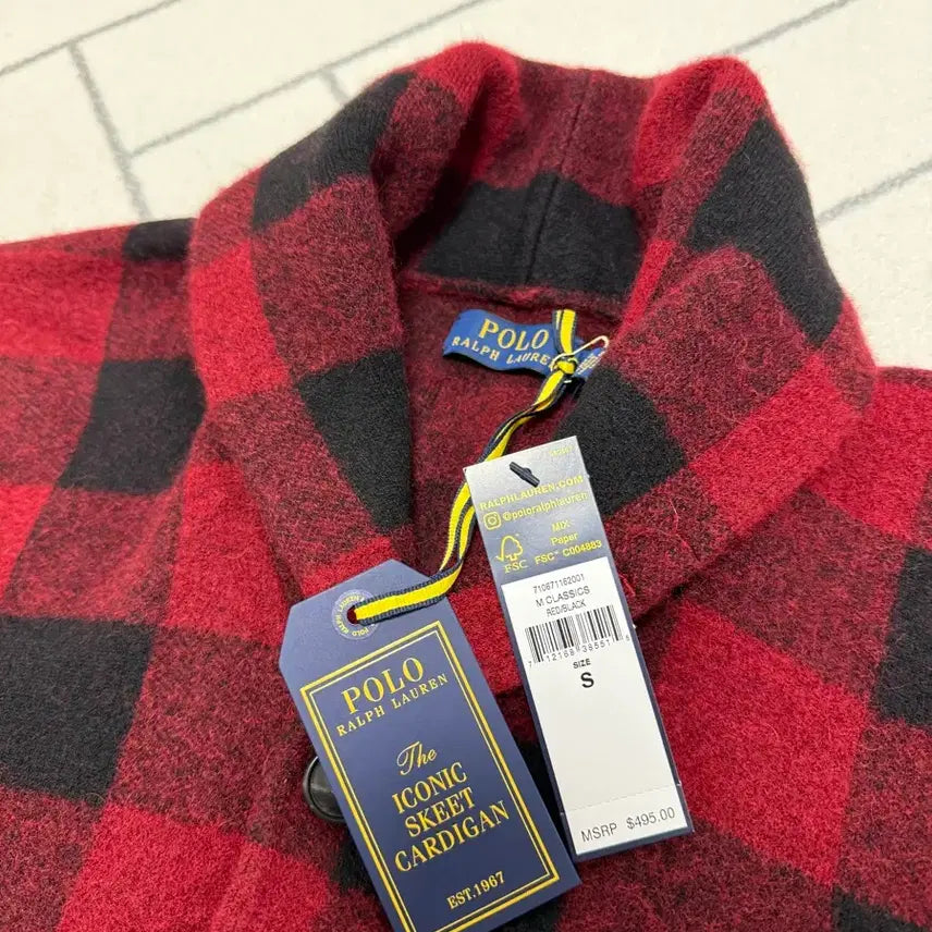 [BUNJANG] Polo Ralph Lauren Iconic Buffalo Check Scit Cardigan / (새제품/S) 폴로 아이코닉 버팔로 체크 스킷 가디건