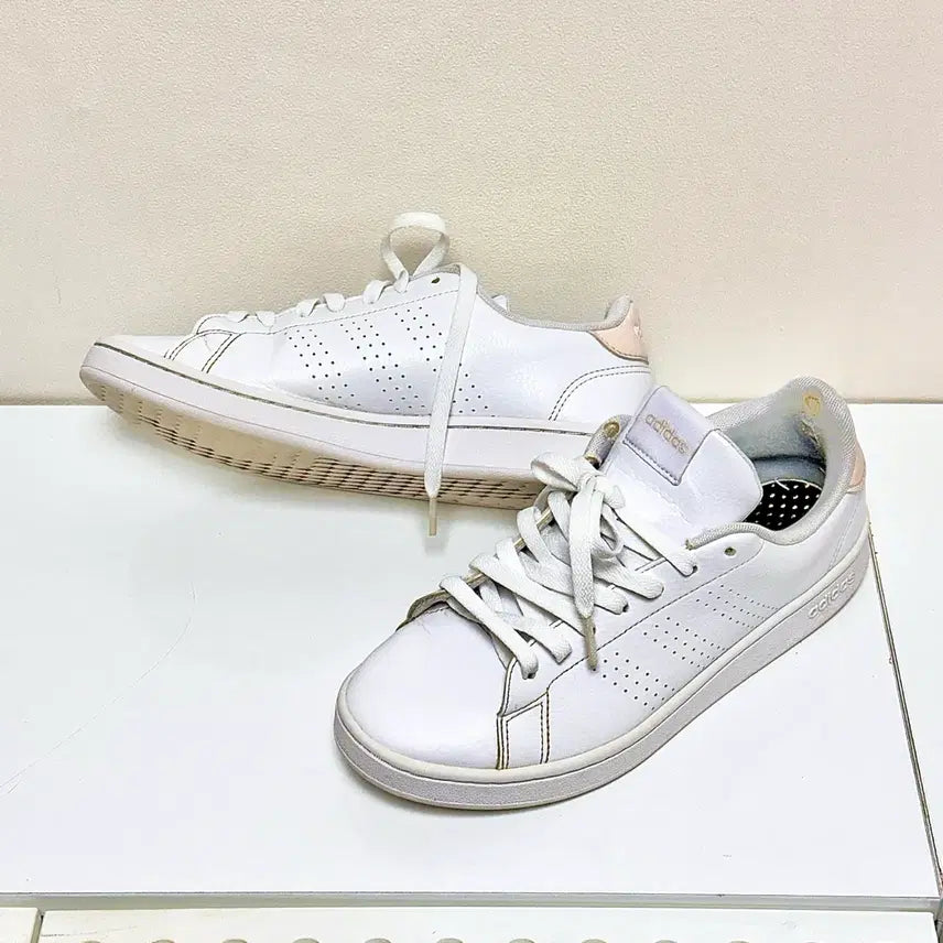 [BUNJANG] Adidas Advantage White Sneakers / 아디다스 어드밴티지 흰색 스니커즈