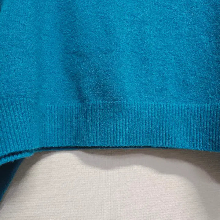 [BUNJANG] Valencia Turkish Blue V-Neck Crop Knit / 발렌시아 터키블루 V넥 크롭 니트