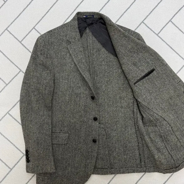 [BUNJANG] Polo USA Made Herringbone Sport Coat / (A급/42R) 폴로 USA메이드 스웨이드 트림 헤링본 스포츠코트