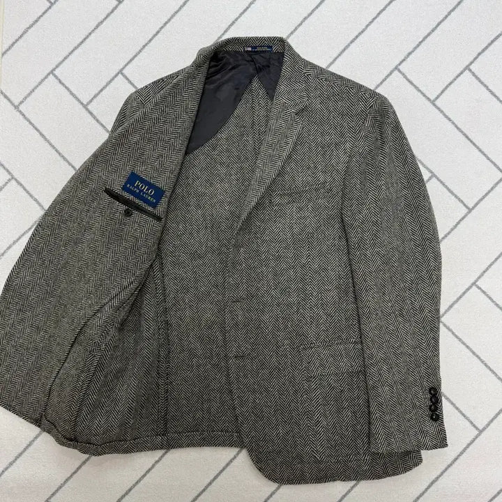 [BUNJANG] Polo USA Made Herringbone Sport Coat / (A급/42R) 폴로 USA메이드 스웨이드 트림 헤링본 스포츠코트