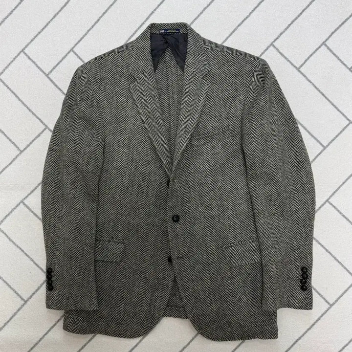 [BUNJANG] Polo USA Made Herringbone Sport Coat / (A급/42R) 폴로 USA메이드 스웨이드 트림 헤링본 스포츠코트