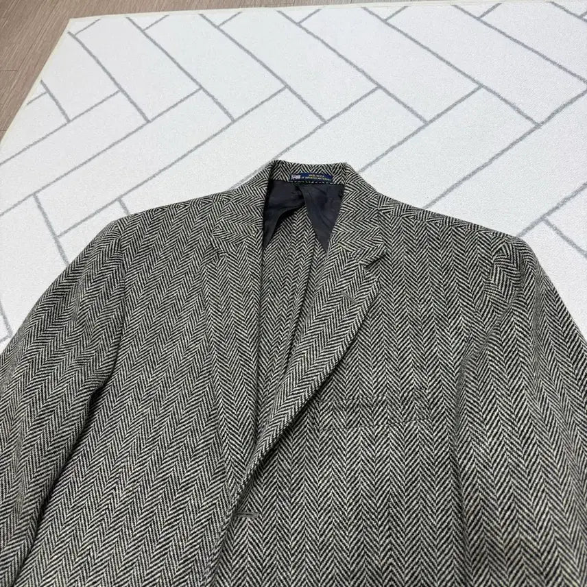 [BUNJANG] Polo USA Made Herringbone Sport Coat / (A급/42R) 폴로 USA메이드 스웨이드 트림 헤링본 스포츠코트