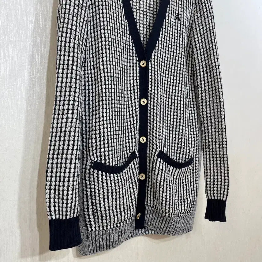 [SOLD OUT] 여성 빈폴 린넨 면 와플 롱 가디건 S