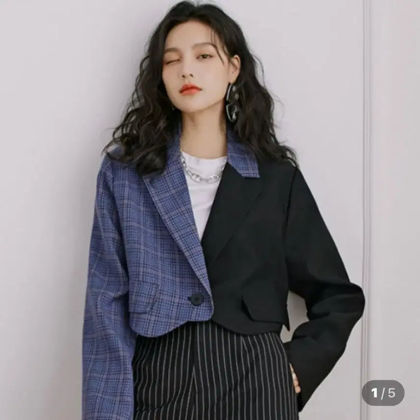 [BUNJANG] Unbranded Checkered Jacket / 언발체크자켓 새것 원가75000