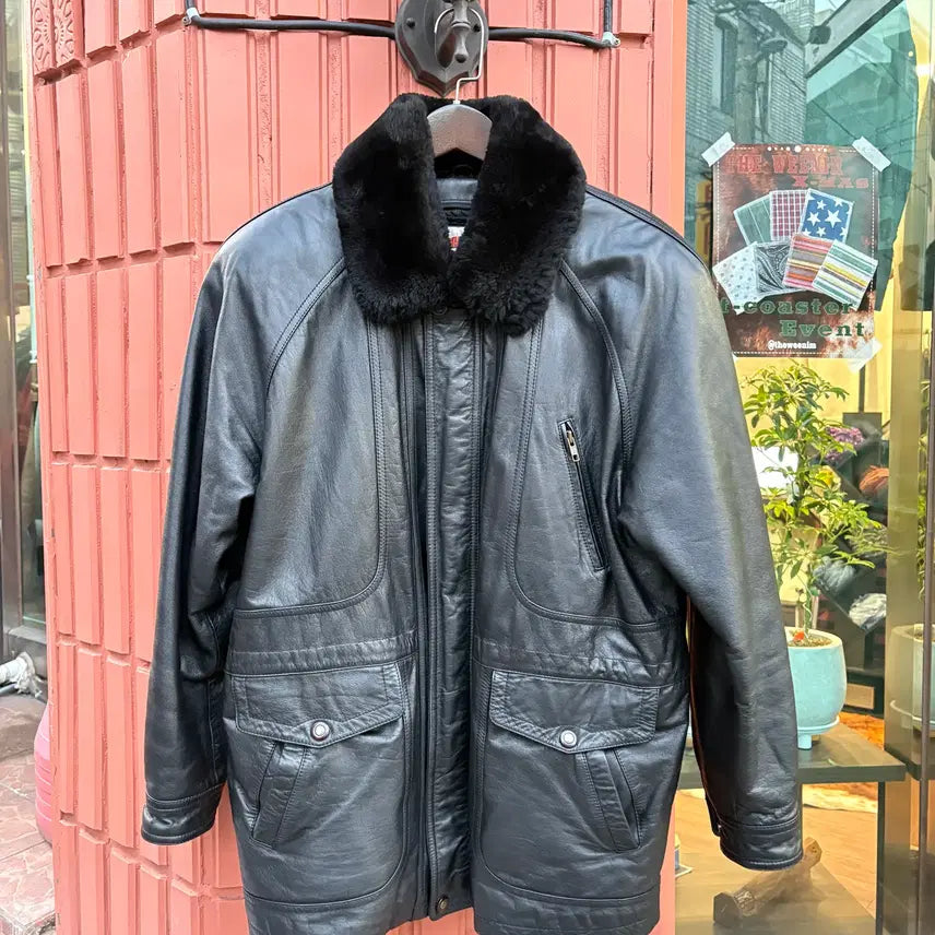 [BUNJANG] Vintage Cowhide Leather Jacket / Vintage 소가죽 레더 자켓