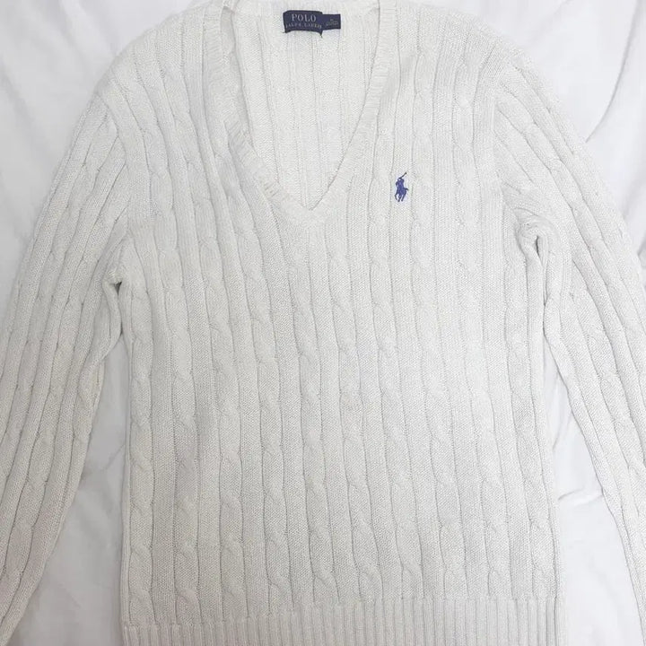 [BUNJANG] Polo Ralph Lauren V-Neck Knit Sweater / 폴로랄프로렌 브이넥 m 화이트