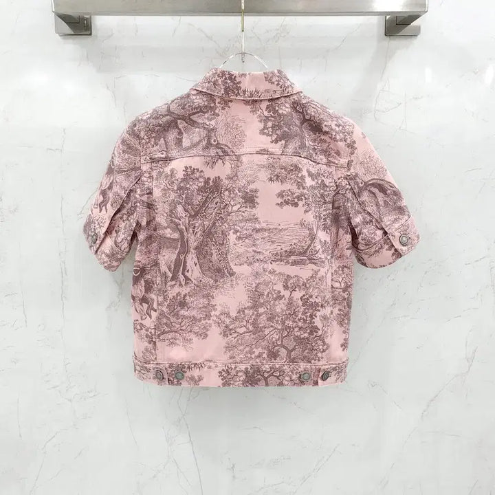 [SOLD OUT] 34 / 디올 리비에라 숏 슬리브 트왈드주이 핑크 데님 자켓