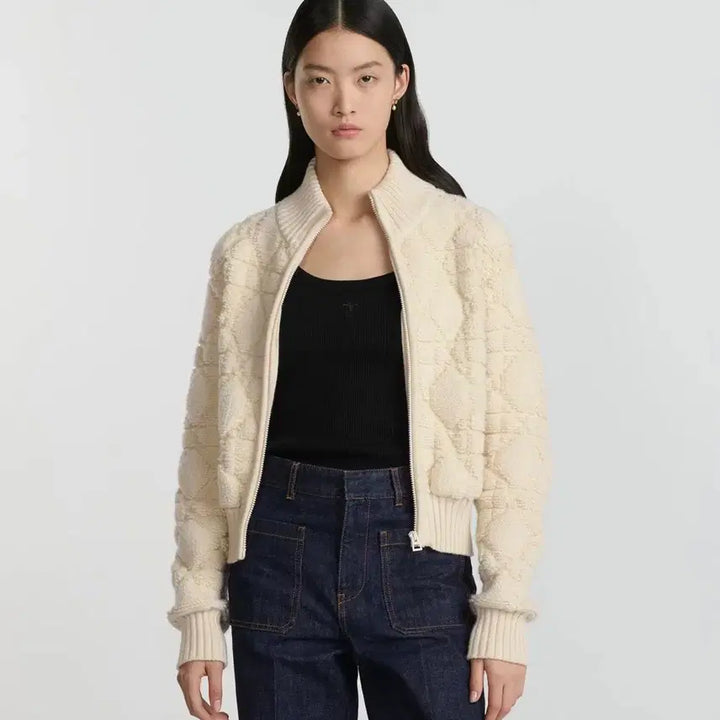 [BUNJANG] Dior Macro Cannage Zip-up Jacket / 36 / 디올 매크로 까나쥬 집업 자켓 254V20AM340