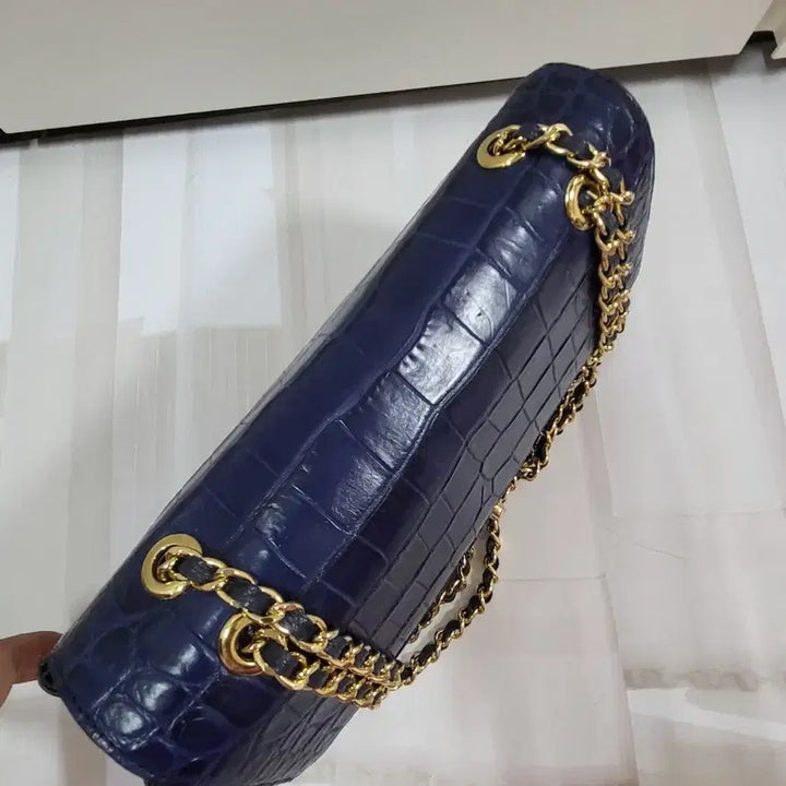 [BUNJANG] Navy Crocodile Chain Bag / 네이비 컬러 크로커다일 체인백(완전고급)