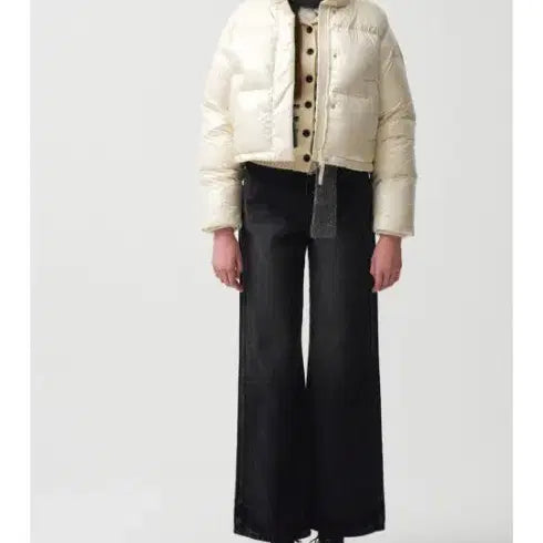 [BUNJANG] Marithe Glossy Duck Down Crop Padding Jacket / 마리떼 글로시 덕다운 크롭패딩 S