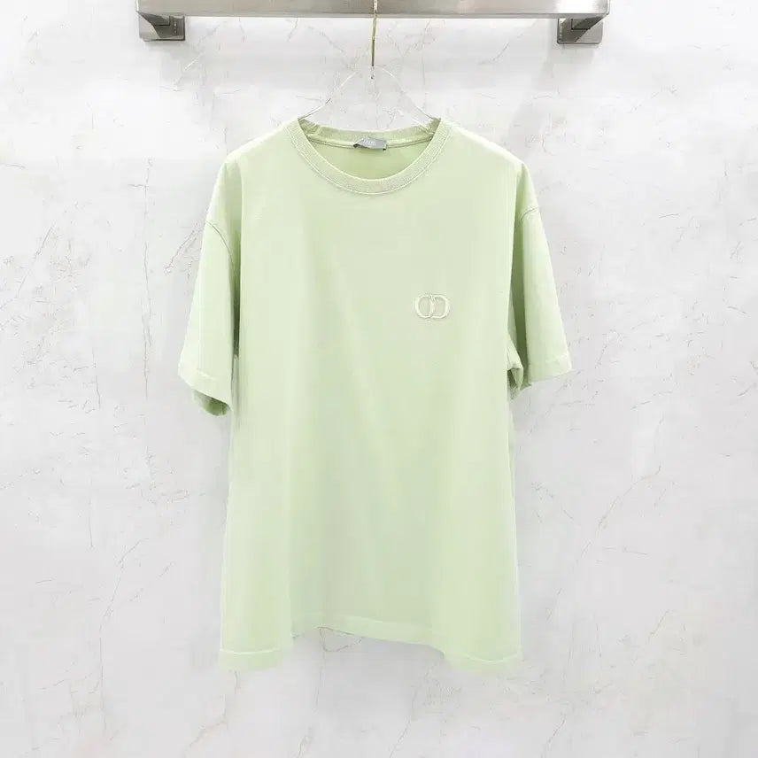 [SOLD OUT] XL / 디올 CD 아이콘 그린 자수 오버 반팔 티셔츠