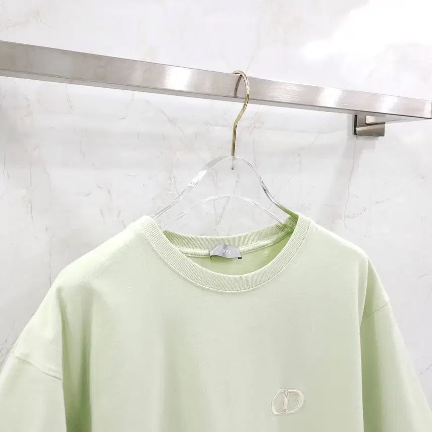 [SOLD OUT] XL / 디올 CD 아이콘 그린 자수 오버 반팔 티셔츠