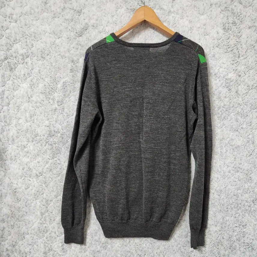 [BUNJANG] Fred Perry Argyle Merino Wool V-Neck Knit Sweater / J279 [L] 프레드페리 아가일 메리노울 브이넥 니트