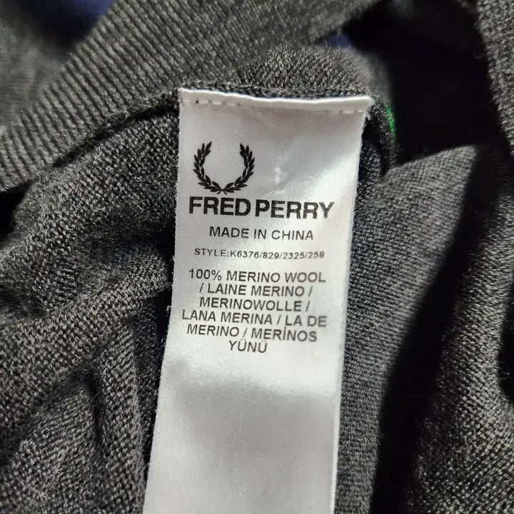 [BUNJANG] Fred Perry Argyle Merino Wool V-Neck Knit Sweater / J279 [L] 프레드페리 아가일 메리노울 브이넥 니트