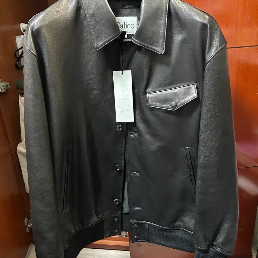 [BUNJANG] Calico Leather Pod Blouson Jacket / 칼리코 Calico 레더 포드 블루종 자켓
