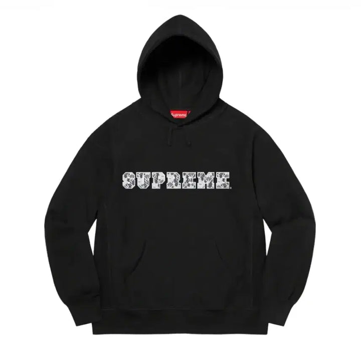 [BUNJANG] Supreme Lace Hoodie Sweatshirt Black / 슈프림 레이스 후드 스웨트셔츠 블랙