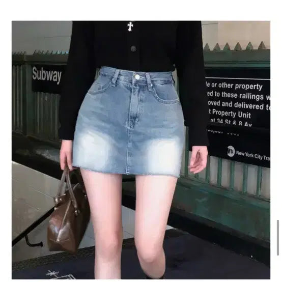 [BUNJANG] Vaidelli Denim Skirt S / 새상품) 베이델리 골반커버 청치마 S