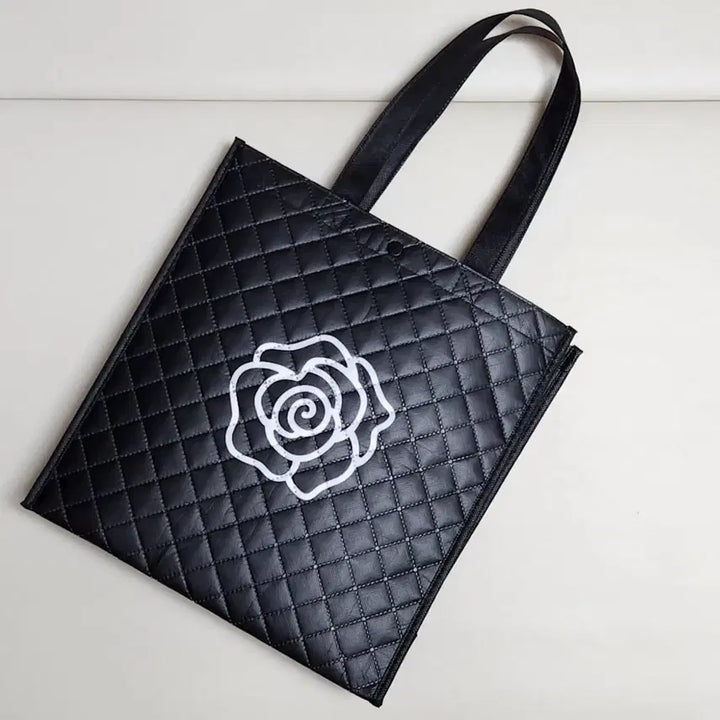 [BUNJANG] Black Quilted Rose Bag / 퀼팅 장미 블랙 가방
