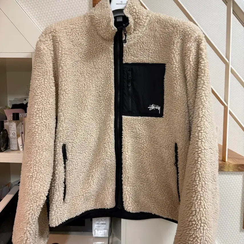[SOLD OUT] [XXL] 스투시 셰르파 쉐르파 리버시블 플리스 자켓 베이지
