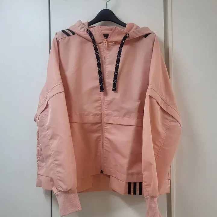 [BUNJANG] Adidas Pink Hooded Windbreaker Jacket / 아디다스 핑크색 후드 바람막이 자켓
