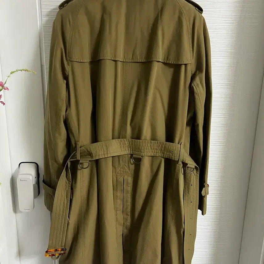 [BUNJANG] Burberry Tweed Lapel Trench Coat - Khaki / 정품 버버리 트위드 라펠 트렌치 남성 코트 카키