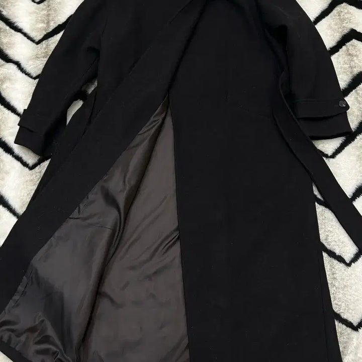 [BUNJANG] OS Wool Blend Long Robe Coat - Dark Brown - Collar Button / [os]킨더살몬 울 혼방 롱 로브 코트/다크브라운/카라버튼