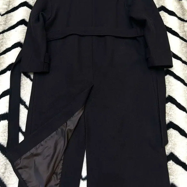 [BUNJANG] OS Wool Blend Long Robe Coat - Dark Brown - Collar Button / [os]킨더살몬 울 혼방 롱 로브 코트/다크브라운/카라버튼