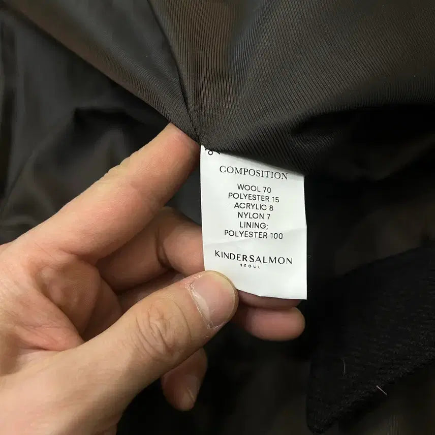 [BUNJANG] OS Wool Blend Long Robe Coat - Dark Brown - Collar Button / [os]킨더살몬 울 혼방 롱 로브 코트/다크브라운/카라버튼