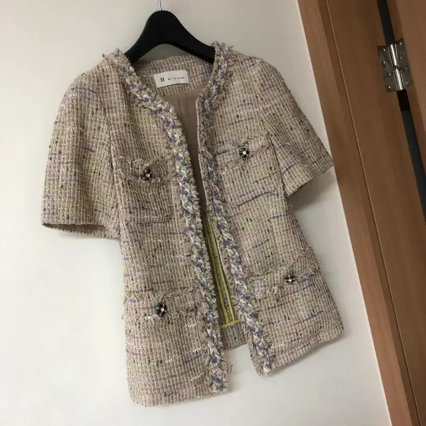 [BUNJANG] It Misha Tweed Jacket for Women / 잇미샤 반팔 트위드 자켓 올드머니룩 출근룩 하객룩 결혼식
