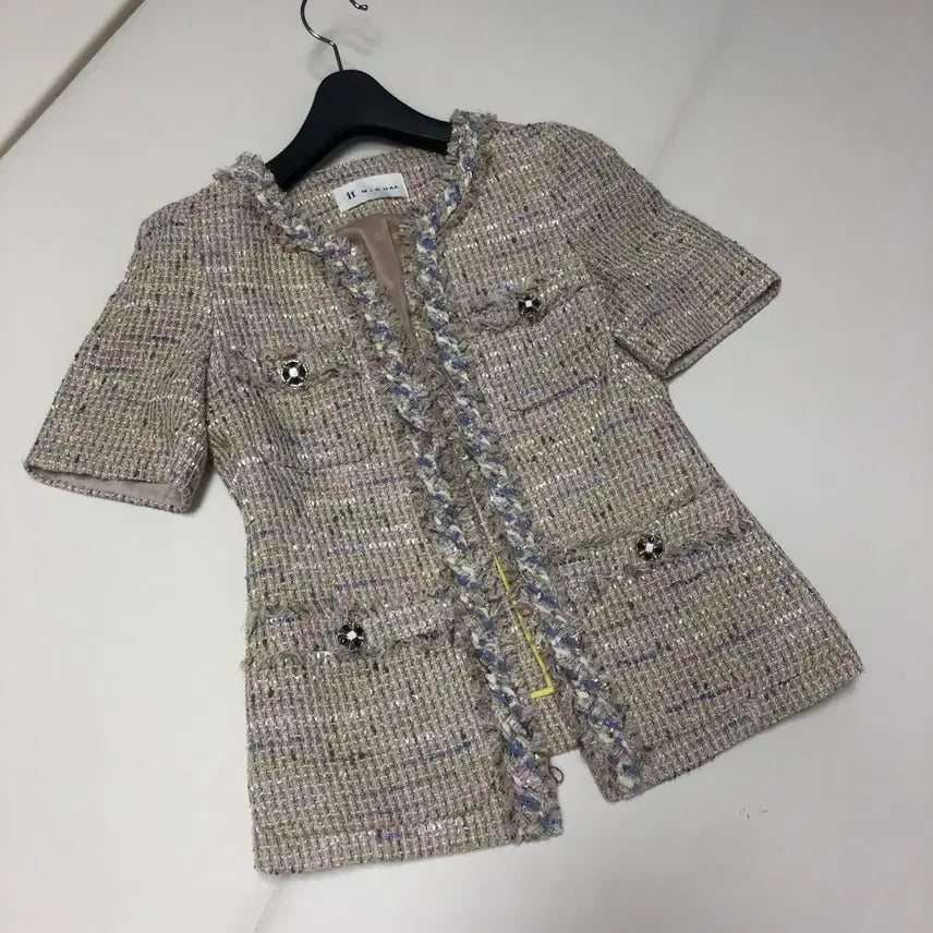 [BUNJANG] It Misha Tweed Jacket for Women / 잇미샤 반팔 트위드 자켓 올드머니룩 출근룩 하객룩 결혼식