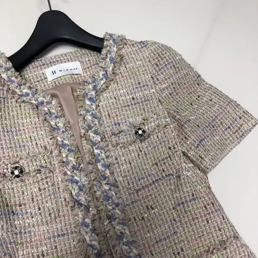 [BUNJANG] It Misha Tweed Jacket for Women / 잇미샤 반팔 트위드 자켓 올드머니룩 출근룩 하객룩 결혼식