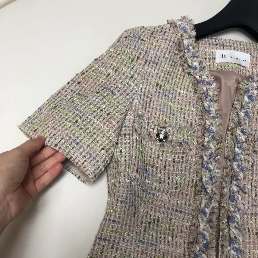 [BUNJANG] It Misha Tweed Jacket for Women / 잇미샤 반팔 트위드 자켓 올드머니룩 출근룩 하객룩 결혼식