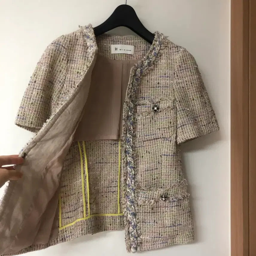 [BUNJANG] It Misha Tweed Jacket for Women / 잇미샤 반팔 트위드 자켓 올드머니룩 출근룩 하객룩 결혼식