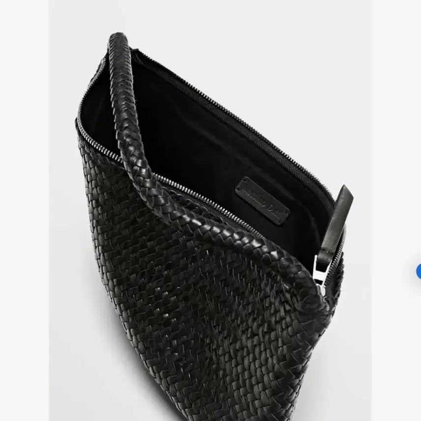 [SOLD OUT] 마시모두띠 브레이디드 스몰 레더 숄더백 블랙