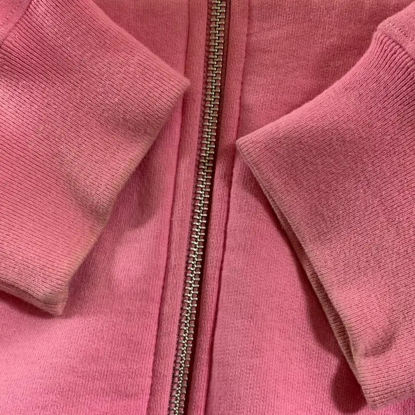 [BUNJANG] Supreme Pink Small Logo Fleece Hoodie / Supreme 슈프림 핑크 스몰로고 기모 후드집업
