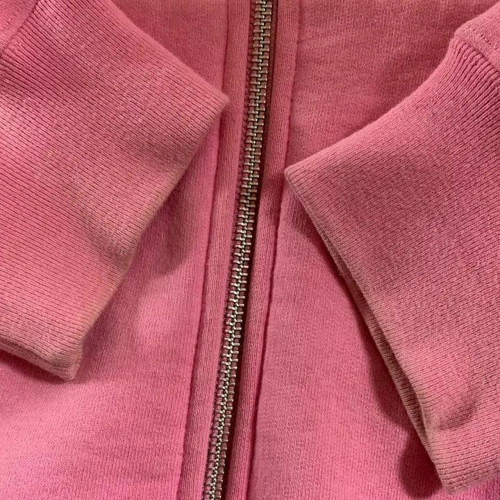 [BUNJANG] Supreme Pink Small Logo Fleece Hoodie / Supreme 슈프림 핑크 스몰로고 기모 후드집업