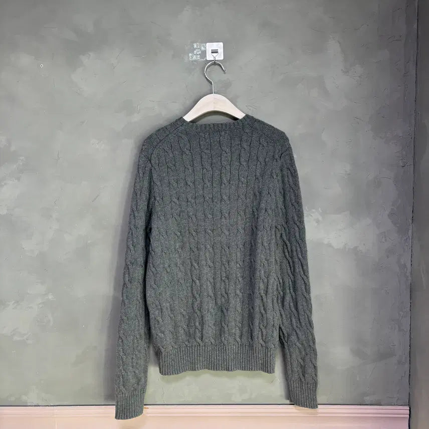 [BUNJANG] Polo Ralph Lauren Cable Knit Sweater / 폴로 랄프로렌 꽈배기 니트 그레이 버건디