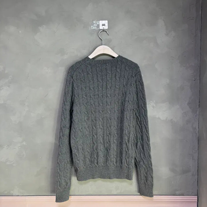 [BUNJANG] Polo Ralph Lauren Cable Knit Sweater / 폴로 랄프로렌 꽈배기 니트 그레이 버건디
