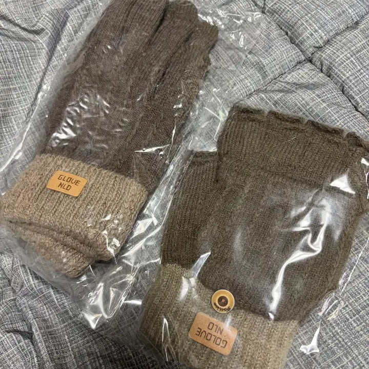 [BUNJANG] Knit Gloves / 니트 장갑 벙어리 / 손가락 분리형 새상품
