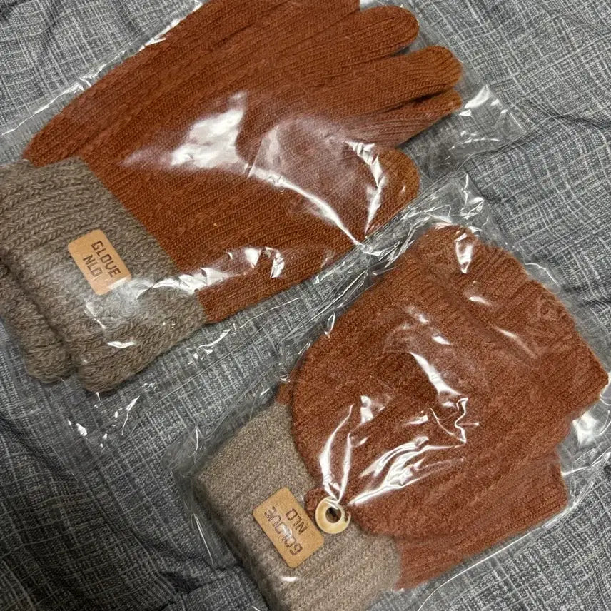 [BUNJANG] Knit Gloves / 니트 장갑 벙어리 / 손가락 분리형 새상품