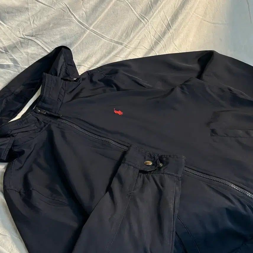 [BUNJANG] Polo Ralph Lauren Navy Poly-Shell Blouson Jacket / 폴로 랄프로렌 네이비 폴리쉘 블루종 자켓