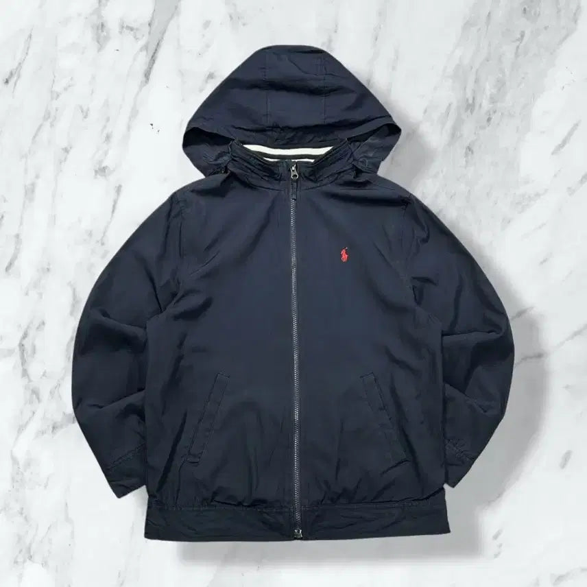 [BUNJANG] Polo Ralph Lauren Navy Poly-Shell Blouson Jacket / 폴로 랄프로렌 네이비 폴리쉘 블루종 자켓