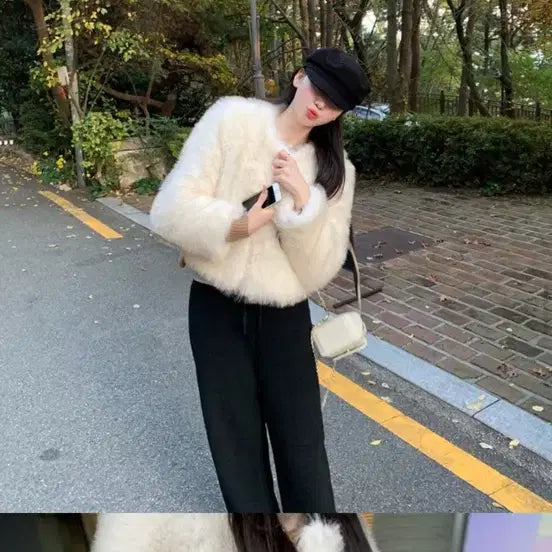 [BUNJANG] Le Sserafim Blanc Fur Jacket / 레예마켓 Blanc fur jacket 퍼자켓(마지막 가격내림)